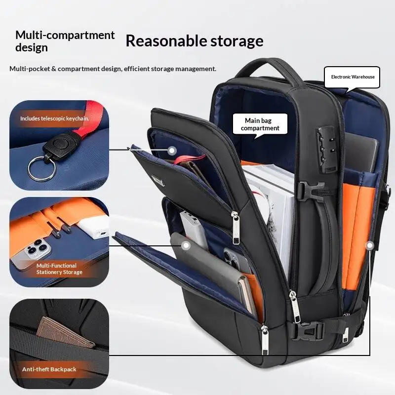 New High-end Business Backpack Men's High-end Waterproof Backpacks Large-capacity Business Trip Anti-theft Computer Bag Luxury