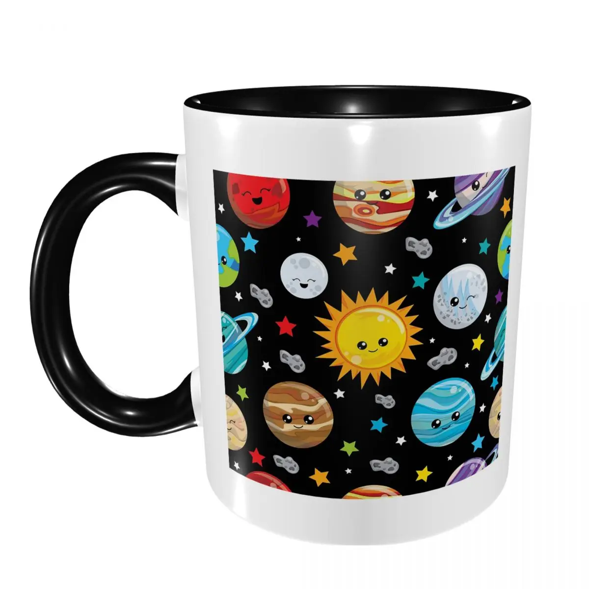 Kawaii Planets Cute Solar System Mug Funny Ceramic Coffee Cups Tea Mugs Milk Cup Drinkware Gift for Friends