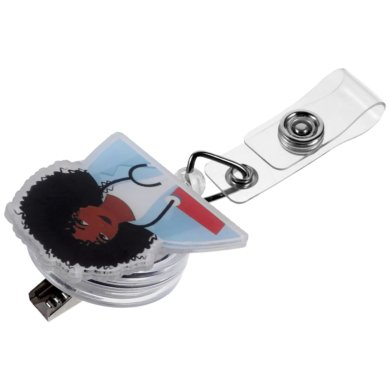 

Creative Retractable Nurse Badge Clip Portable Id Card Holder Sturdy Reel For Staff Name Tag Doctor Medical Accessories Anime