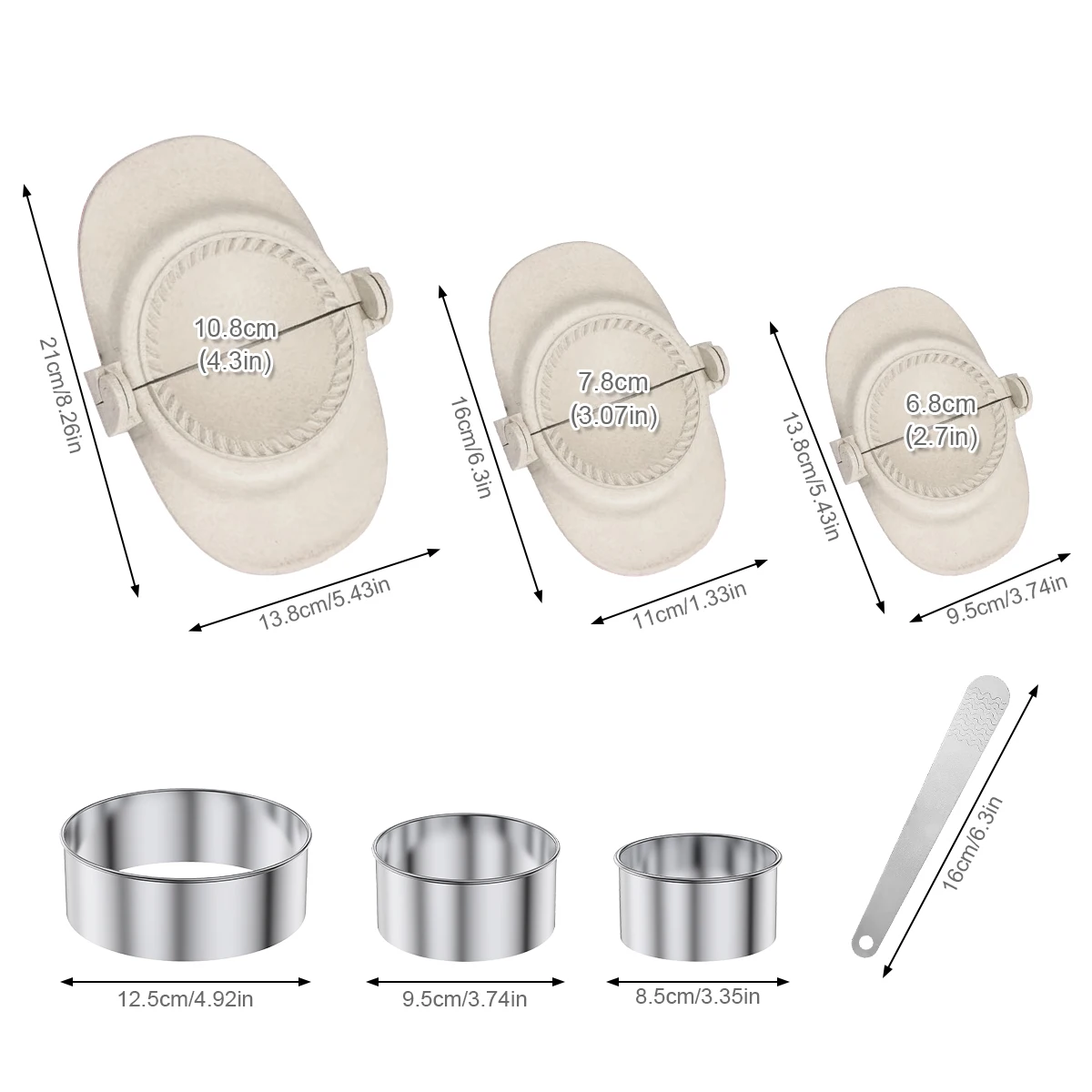 7Pc DIY Dumpling Mold Ravioli Molds Cooking Pastry Plastic Dumplings Tool Kitchen Accessories Wheat Straw Dumpling Dumpling Mold