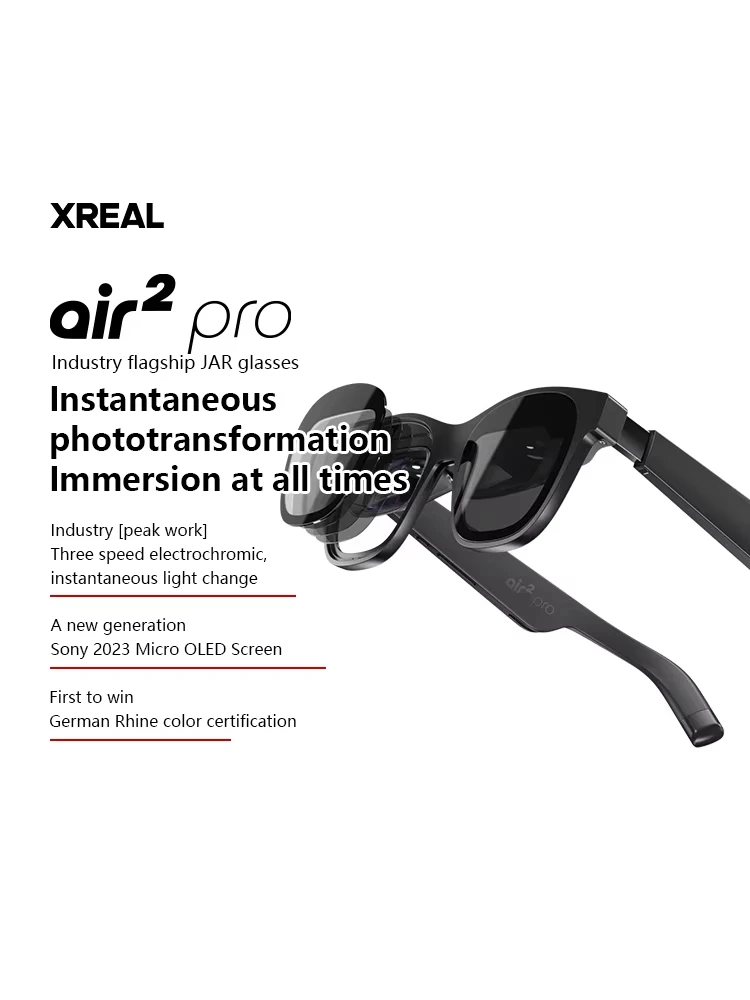 نظارات XREAL Air 2 Pro الذكية AR شعاع Pro Nreal Air2 Pro HD شاشة عملاقة للمساحة 130 بوصة سينما خاصة محمولة عرض 1080 بكسل