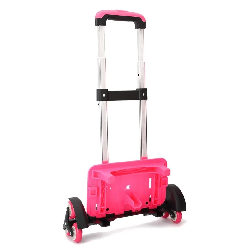 Aluminium Alloy Kid Trolley For Backpack School Bag Luggage For Children 2/6 Wheels Expandable Rod High Function Trolly Chariot