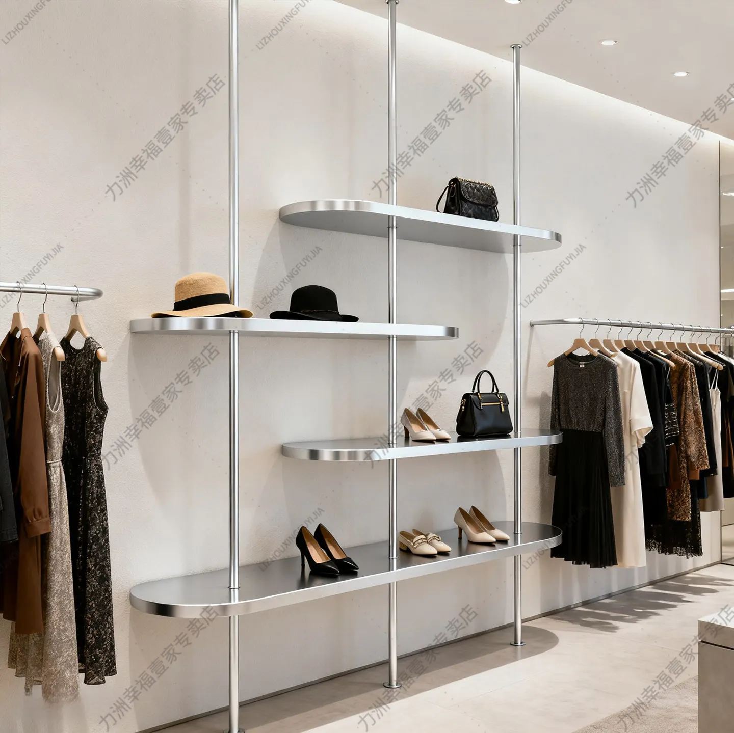 Clothing store display rack Dintianli shoe bag rack buyer's store figure sample jewelry display wrought iron shelf