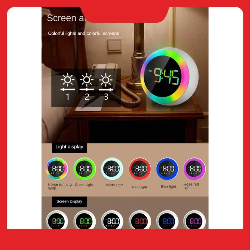 

Kids Alarm Clock Wake-Up Alarm Clock Kit Dual Alarm Setting,Adjustable Brightness Night Light,Voice-Activated, For Children