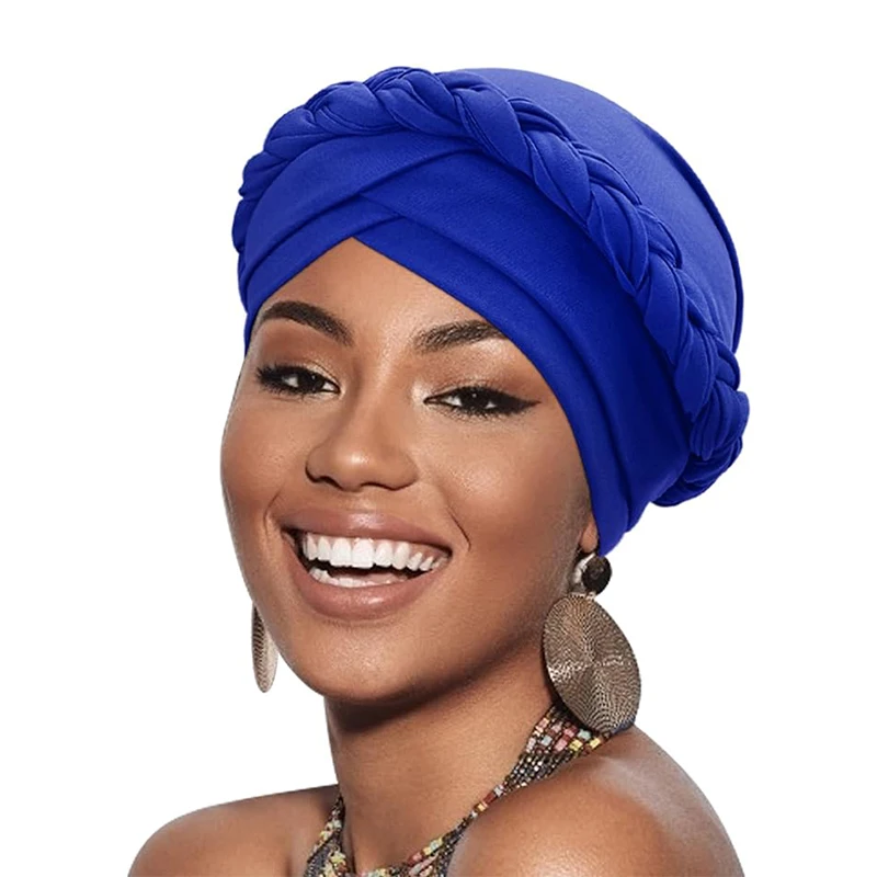 

New Braided Turban Hat Women Forehead Cross Inner Hijab Islamic Head Wrap Muslim Headscarf Chemo Headwrap Beanies turbantes