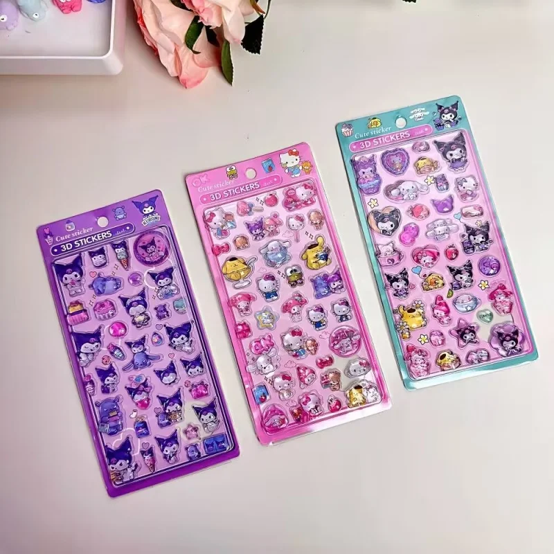 20pcs/lot Sanrio Kuromi Melody Cinnamoroll Stickers Cute Scrapbooking DIY Diary Decorative Stationery Sticker Album Stick Label