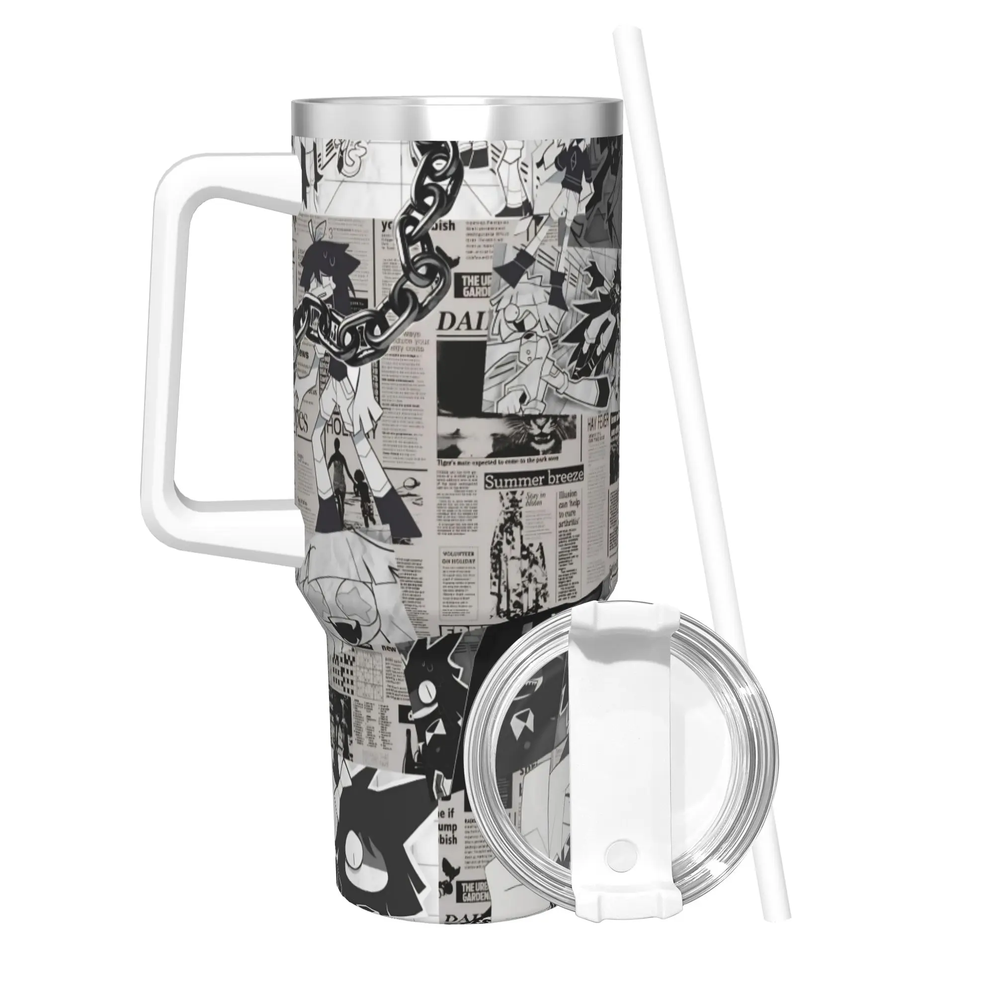 FPE Fundamental Paper Education Tumbler With Straw Stainless Steel Tumblers Cup Double Wall Vacuum Insulated for Cold Or Hot