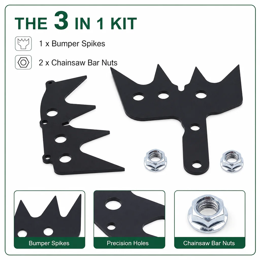 Felling Dog Bumper Spike Kit w/ Bar Nuts for Husqvarna 455 455E Rancher 460 Chainsaw Replacement Parts Replaces # 503973801