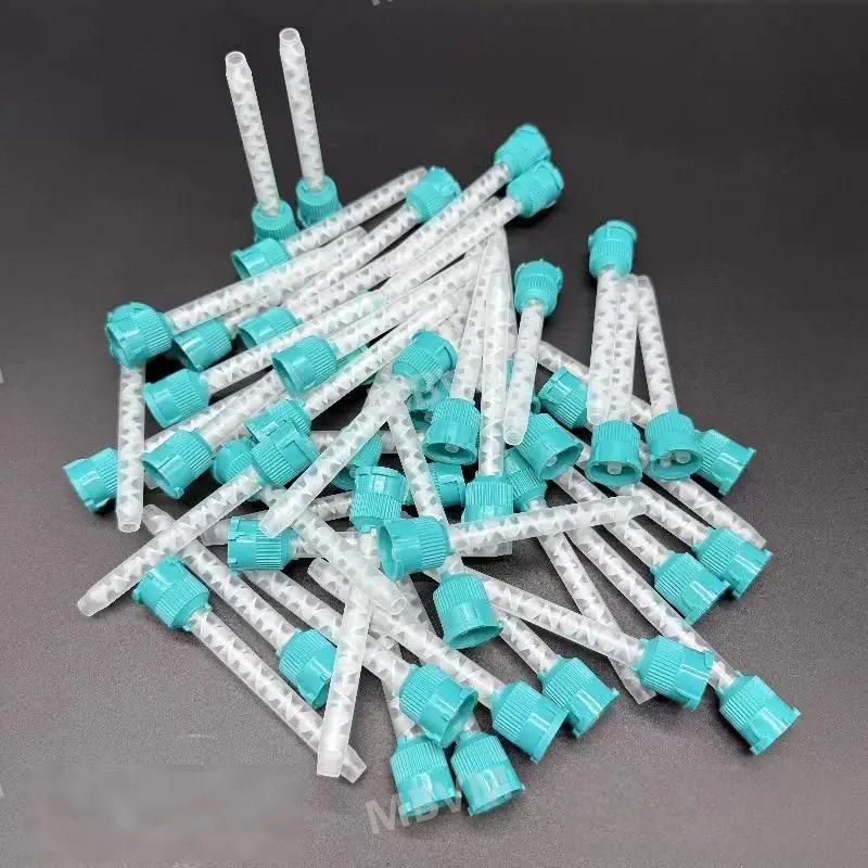 

50pcs Disposable Silicone Mixing Tips Heavy Body Dental Impression Materials Rubber Head Nozzles for Accurate Mixes