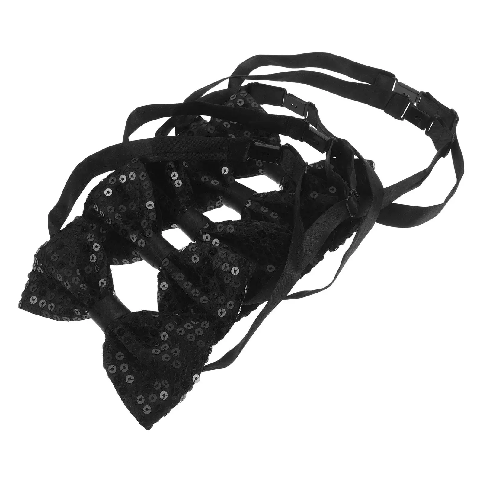 

5pcs Kids Adjustable Sequin Bowtie Shiny Bow Tie For Stage Performance Graduation Photos Party Wedding Banquet Pre-Tied Sequin B