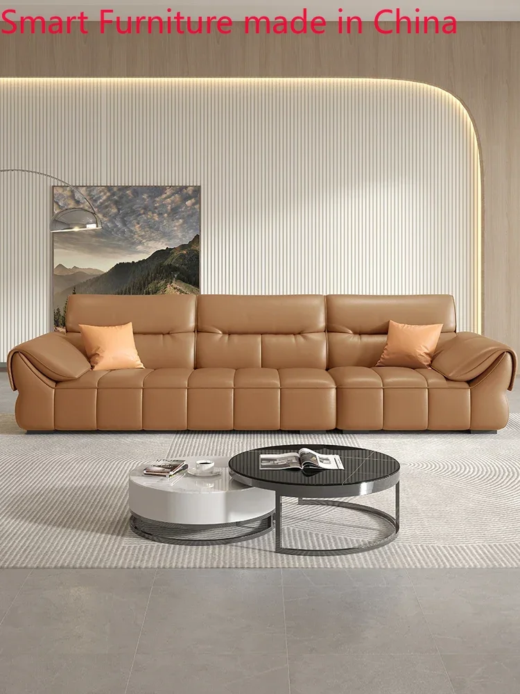 customized Genuine leather sofa, modern and minimalist living room combination, size unit, two person and three person seating,