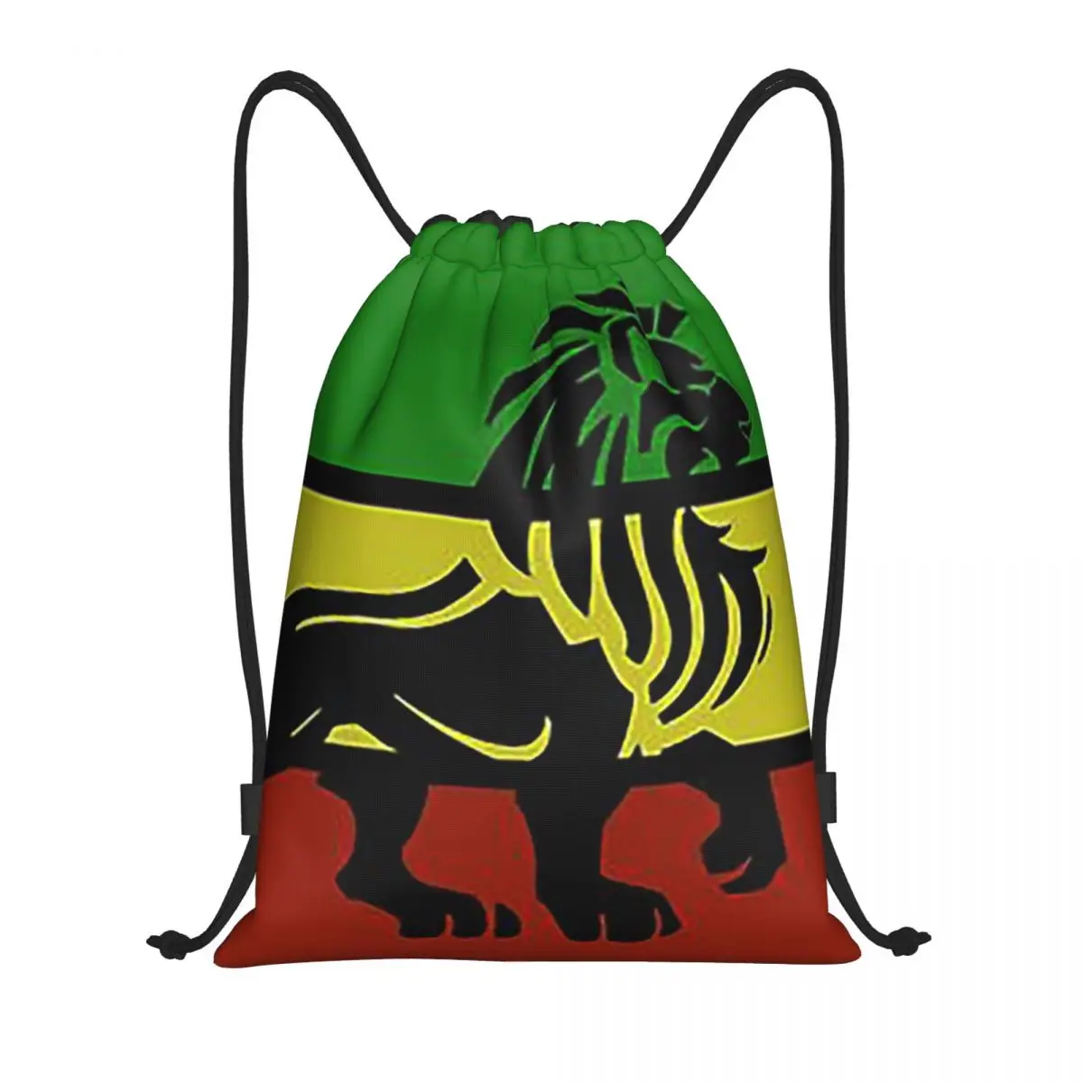 

Black Rasta Lion On Rasta Flag Jamaican Reggae Design Backpacks Multi-function Drawstring Bundle Pocket Storage Bag Book Bags