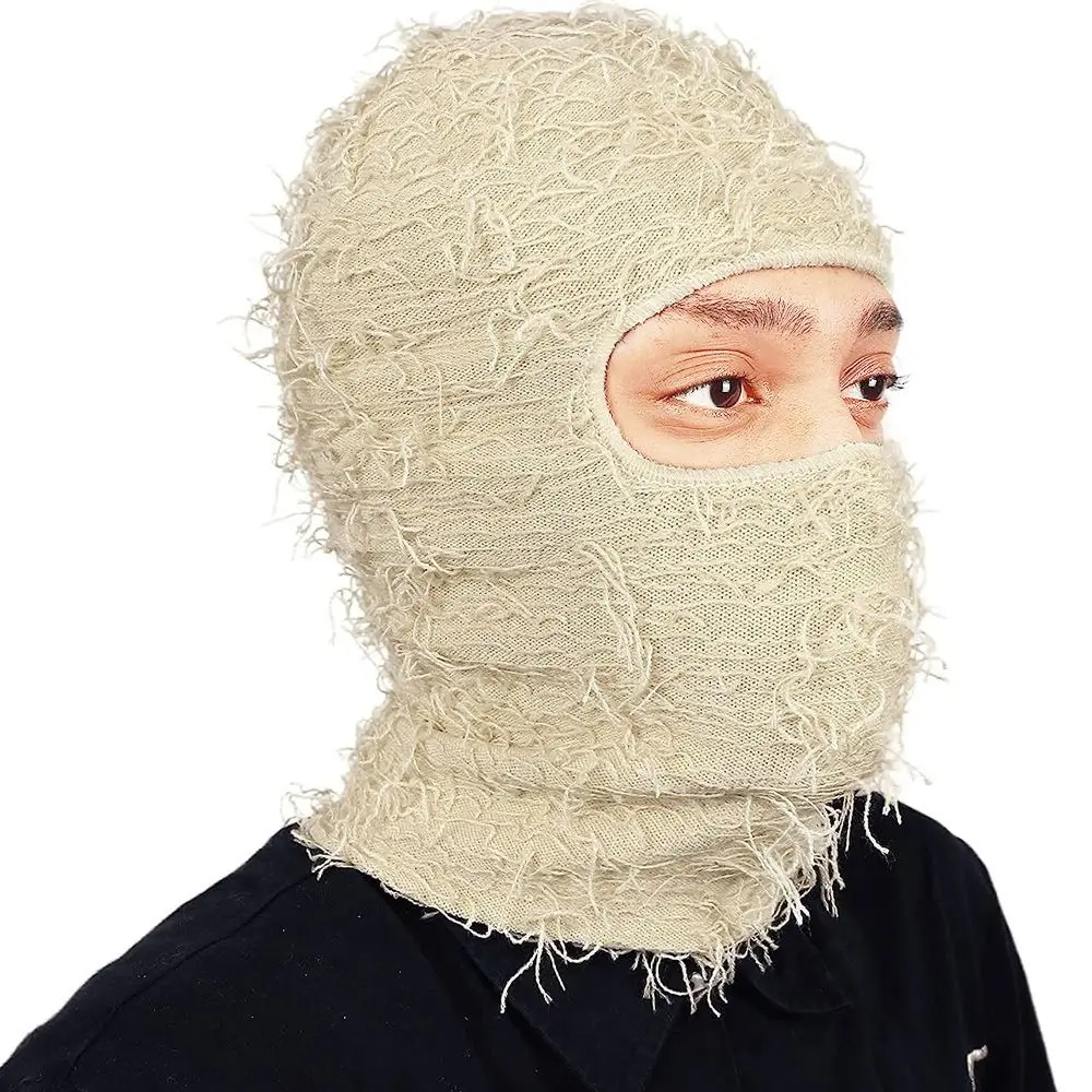 High Quality Warm Full Face Cover Windproof Solid Color Balaclava Knit Hat Unisex Winter Ski Mask