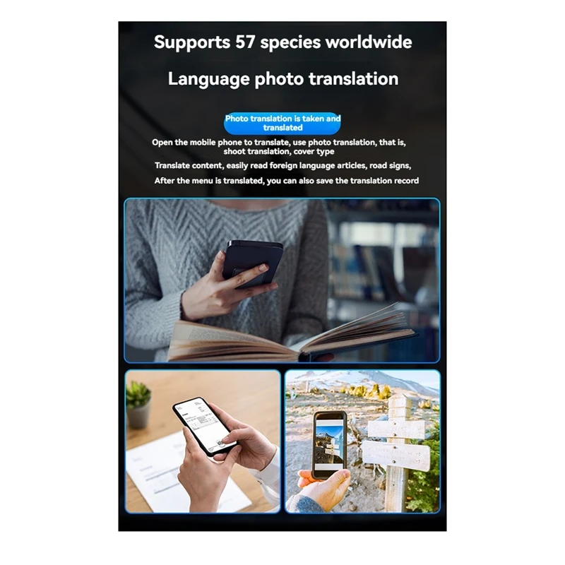 140+ устройство языкового переводчика Ai, двусторонний голос в реальном времени, мгновенный переводчик, магнитная подставка для телефона, дизайн для путешествий
