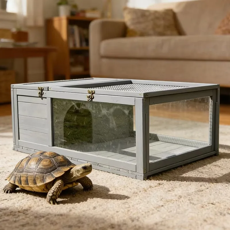 

Solid Wood Rectangular Tortoise Breeding Box Ruddy Shelduck Incubator Hedgehog Climbing Pet Box Healthy Environmentally Friendly