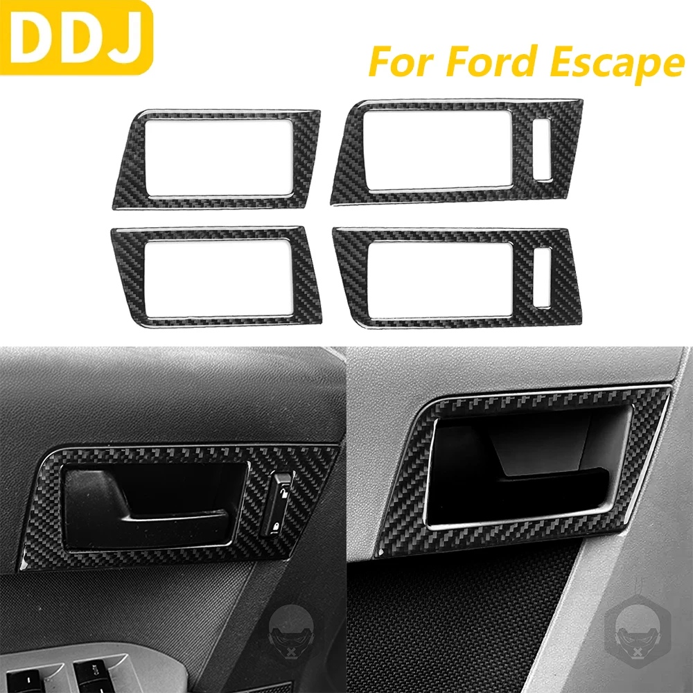 

For Ford Escape 2008-2012 Carbon Fiber Front Rear Door Handle Switch Frame Panel Trim Cover Car Accessories Decoration Sticker