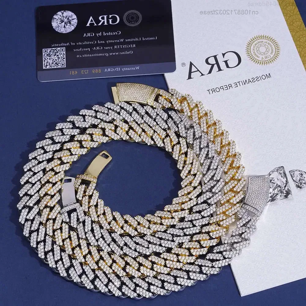 

Wholesale Custom Miami Moissanite 20mm Cuban Link Chain Bracelet Necklace Iced Out 18k 10k Solid Gold Chain Cuban 925 Sterling s