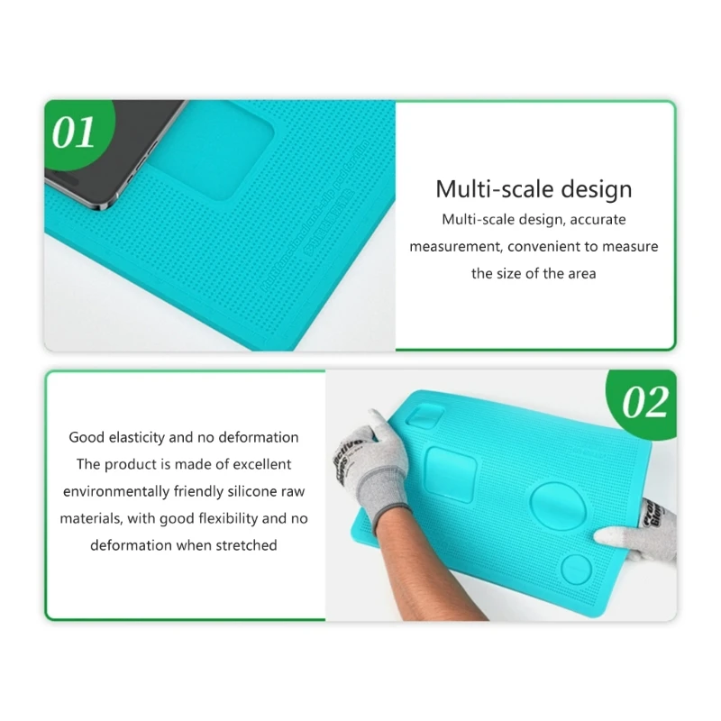 Almofada antiderrapante silicone Q1W2 para manuseio seguro dispositivos, smartphones, tablets, câmera