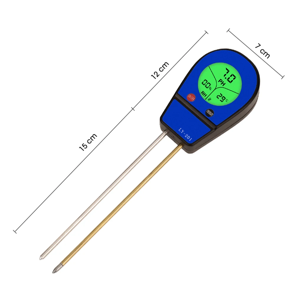 3 in 1 Soil pH Meter Moisture Temp pH Tester Humidity Sunlight Garden Flowers Moist Detector Soil Moisture Sensor Meter