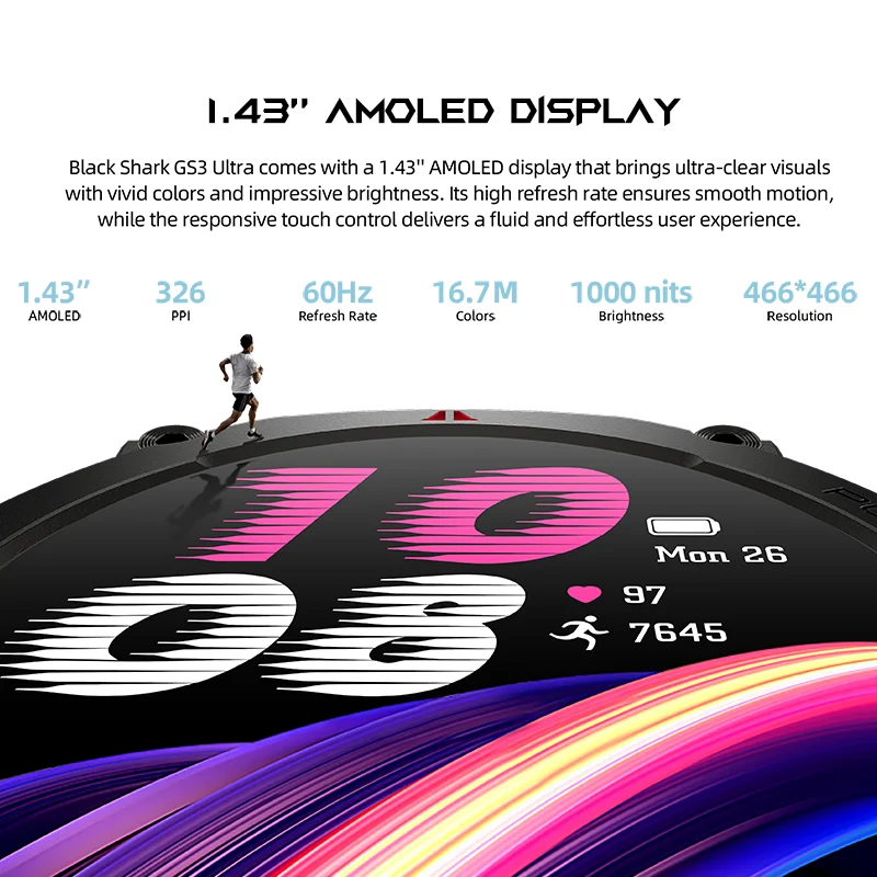 BlackShark GS3 Ultra Smartwatch - Dual GPS, 5ATM, Military Grade