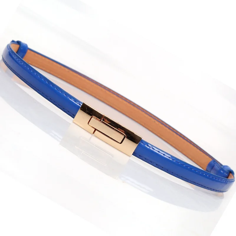 Women Korean Fashionable PU Leather Thin Waist Strap Metal Accessories Basic Belt Women Casual Porous Adjustable Fashion Belts