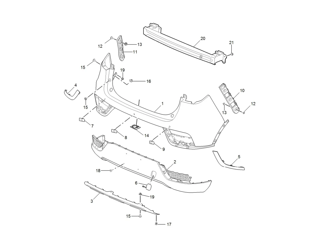 Hot Sale SAIC Original Auto Spare Parts Rear MG HS Front Bumper for MG Cars All Models