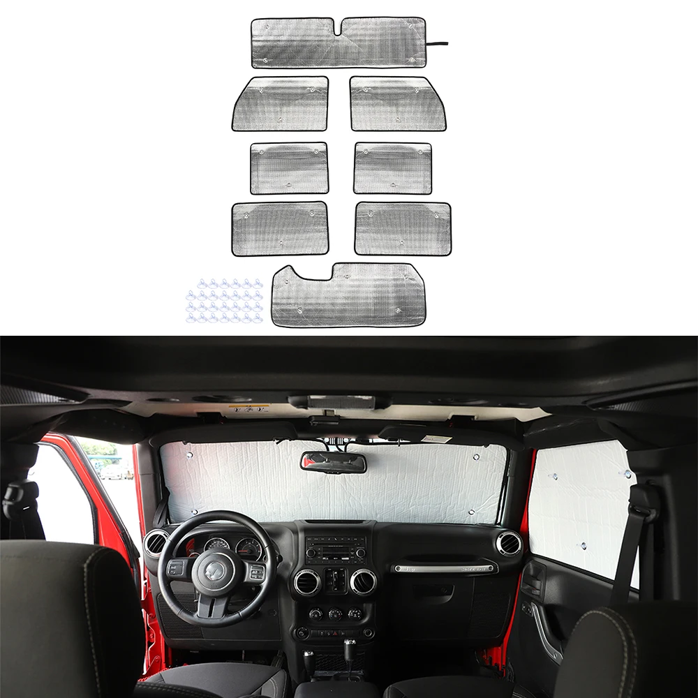 Front Rear Windshield Window Sunshade Cover Sun Visor Anti-UV Insulation Pad for Jeep Wrangler JK 2007-2017 Car Accessories