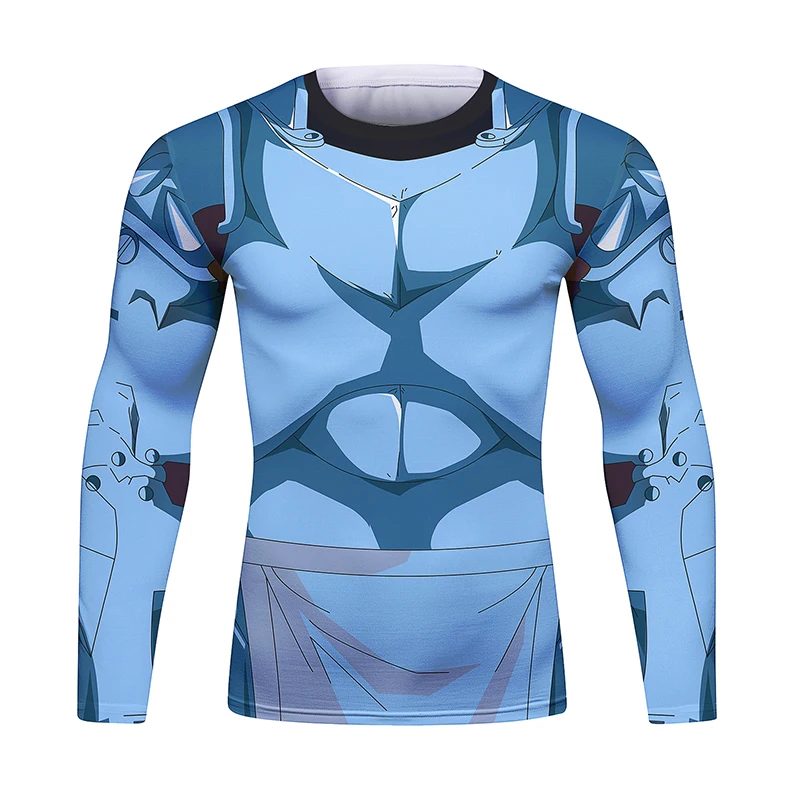 BJJ Fight Rashguard Men\'s Sports T-shirt Tops Fitness Printed Sublimation Boxing MMA Compression Tights Long Sleeve T-Shirts