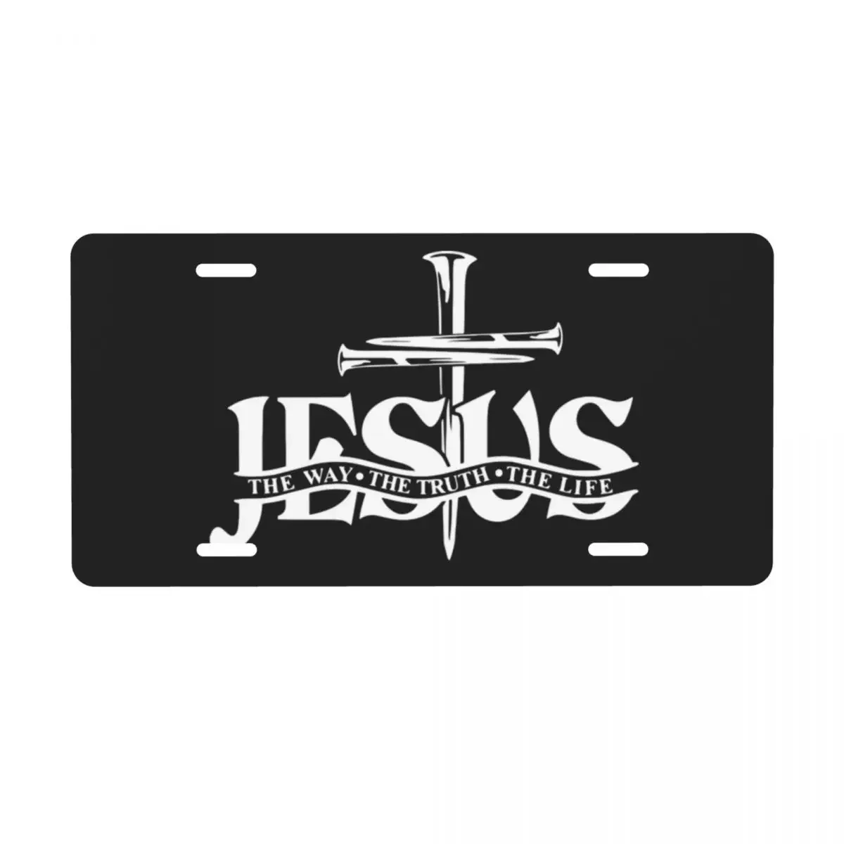 Jesus The Way The Truth The Life License Plate Cover Aluminum Metal Novelty Decorative Car Front License Plate Vanity Tag