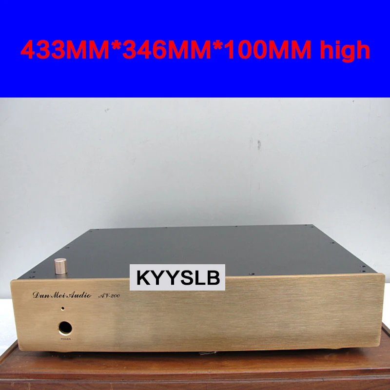 Vogue 435*346*100mm A200 Pure Post Amplifier Chassis Box House DIY Enclosure With Feet Screws Power Socket Amplifier Case Shell