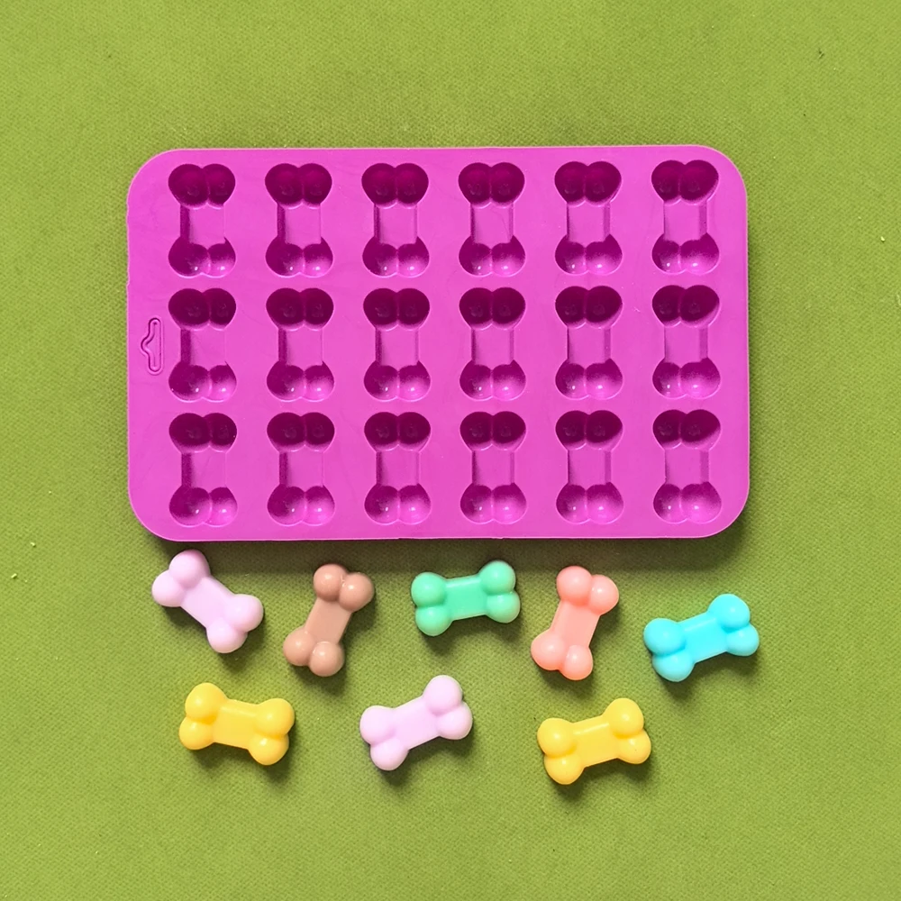 1 Stück 18 Loch knochenförmige Schokoladen-Silikonform, für Süßigkeiten, Schokolade, Kekse, Eiswürfel, Küchen-Backwerkzeuge