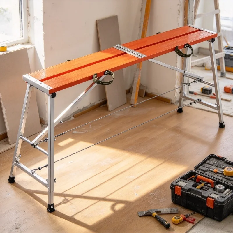 Folding Ladders Load-bearing Work Platform Tile Builder Portable Adjustable Ladder Multi-functional Anti-slip Foot Scaffold