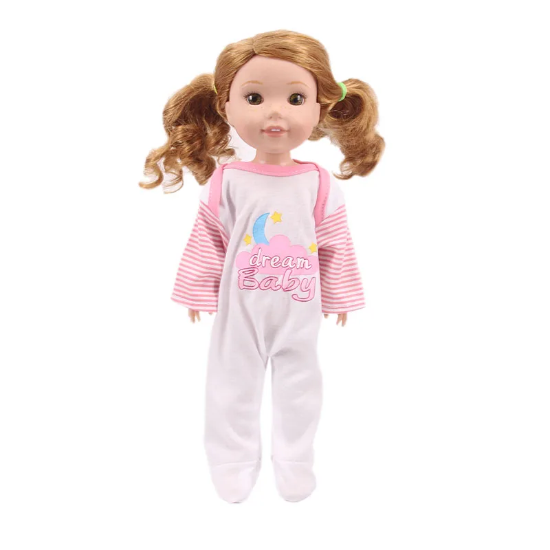 Doll Clothes One-piece Clothes Pajamas For 14.5 inch Wellie Wishers Camille Emerson 38-40Cm Nancy American Doll Generation Toys