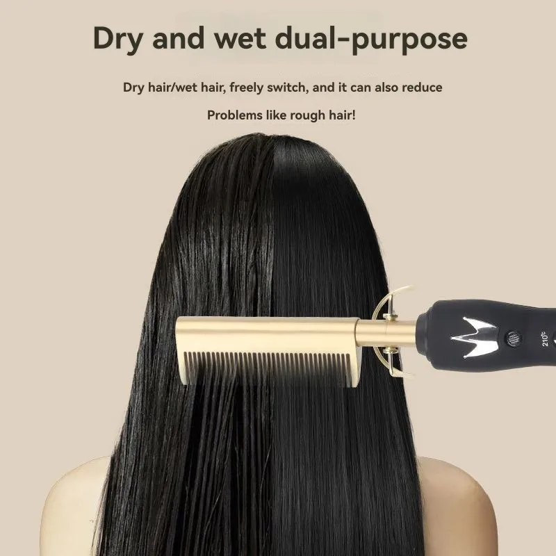 

A99G-Electric Hair Styler Tool 38W, Dual Voltage 110-220V Hair Straightening Comb, Wet& Dry Functionality EU Plug