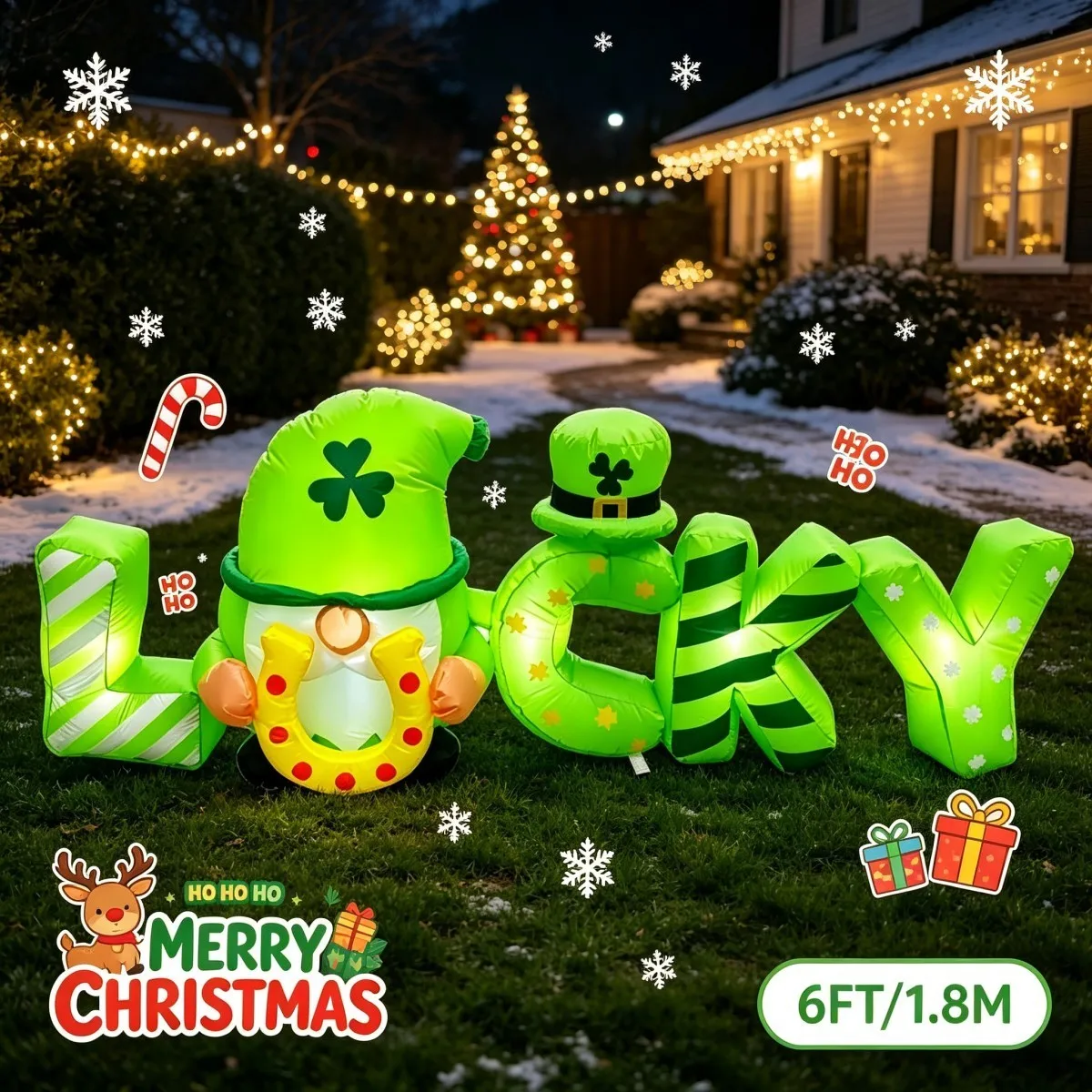 Party & Holiday DIY Decorations Christmas Blow Up Lucky Letters Gnome Model For Garden Yard Holiday Theme Party Decor