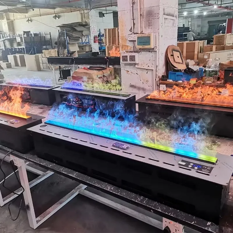 

Customised 7 Color 3D Electric Fireplace APP & Remote Control US Plug Steel Freestanding LED Steam Fireplaces for Indoor Use