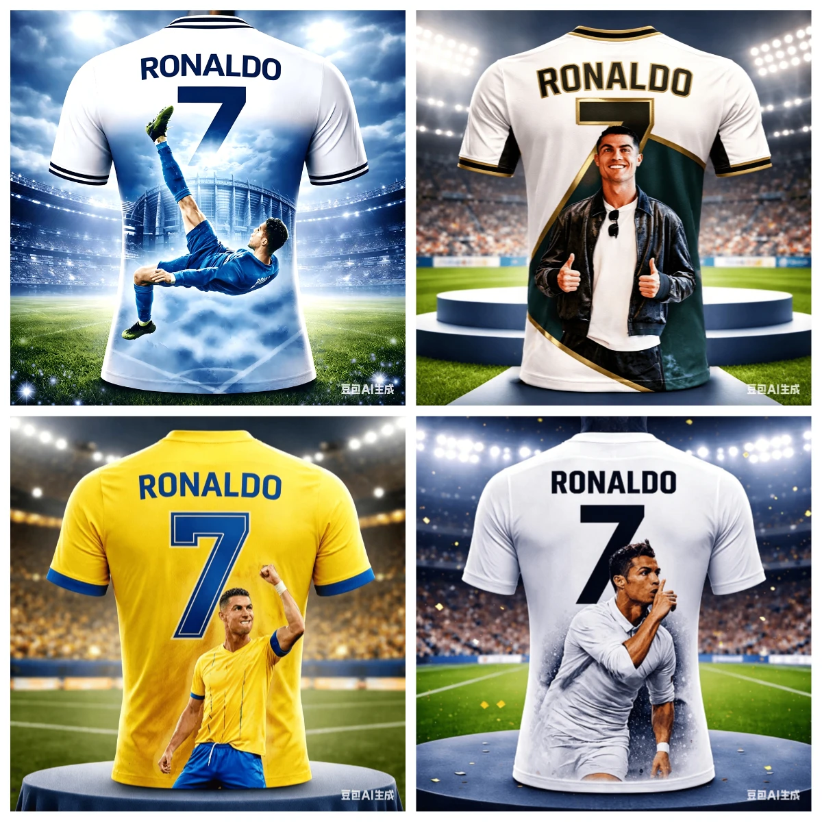 A Must-have for Fans' Families! Adult and Children's Parent-child CR7 3D Print Short-sleeve Supportive Sports Casual Wear