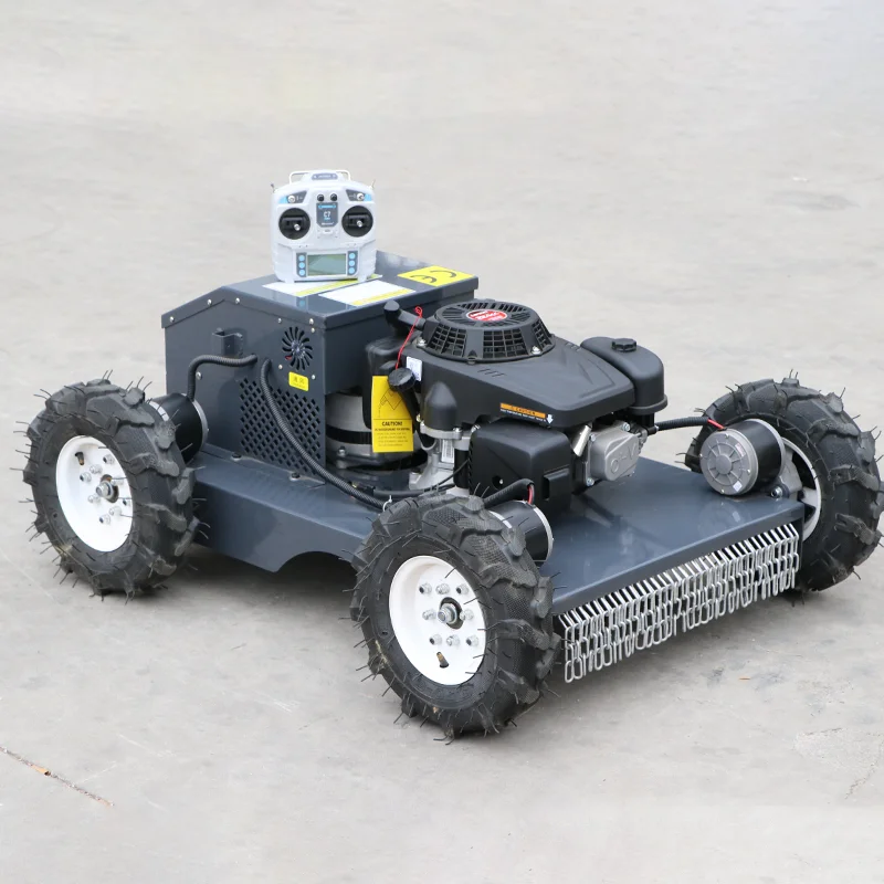 Remote control lawn mower crawler type wasteland orchard broken grass four-wheel drive  greening all-terrain automatic