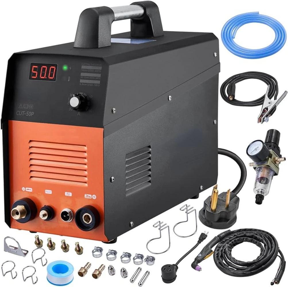 Plasma Cutter 50Amp Non-Touch Pilot Arc Air Cutting Machine with Torch 110V/220V Dual Voltage Inverter Metal Cutting Equipment