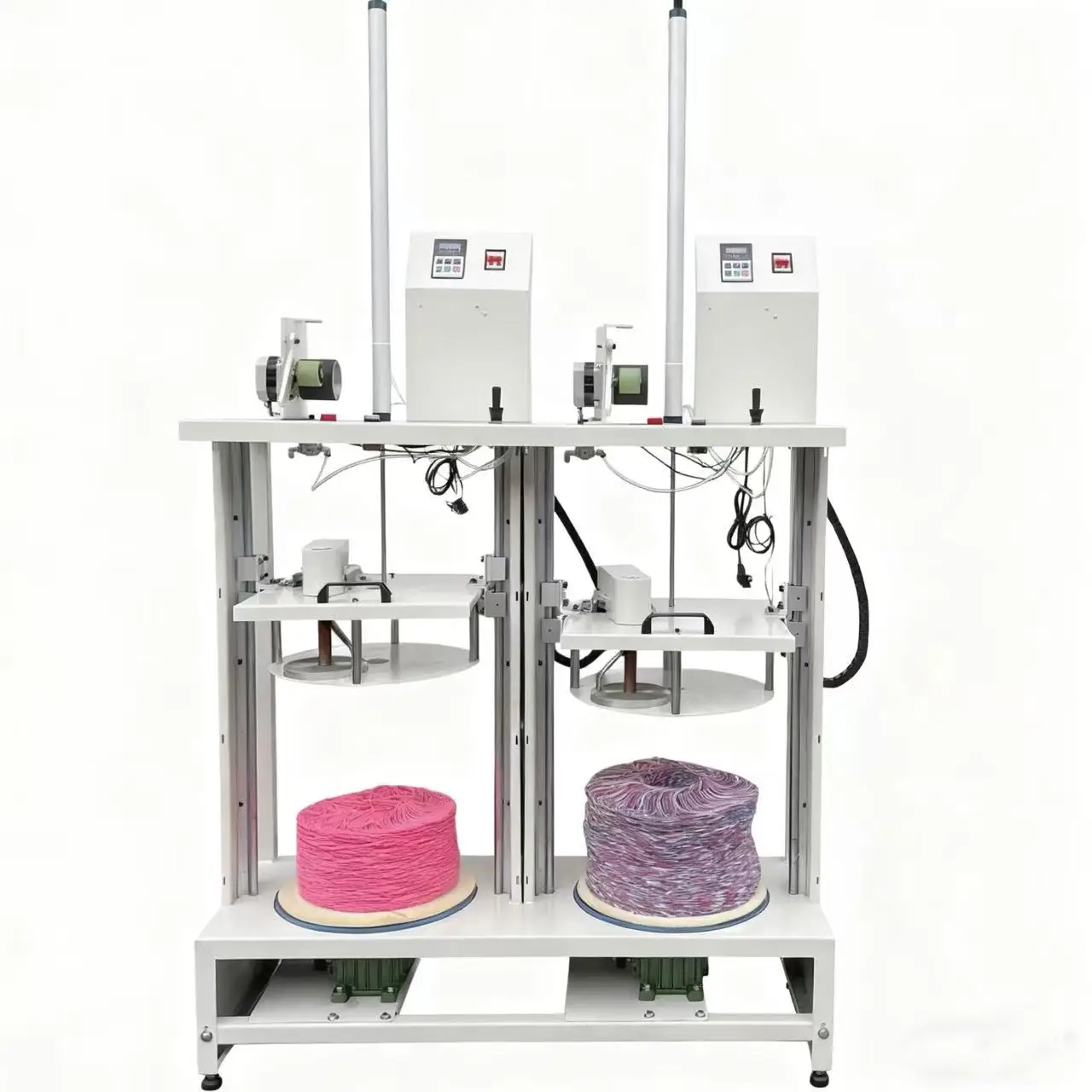 High-speed industrial grade semi-automatic cake yarn winding machine, motor single-axis control, stable forming, compatible