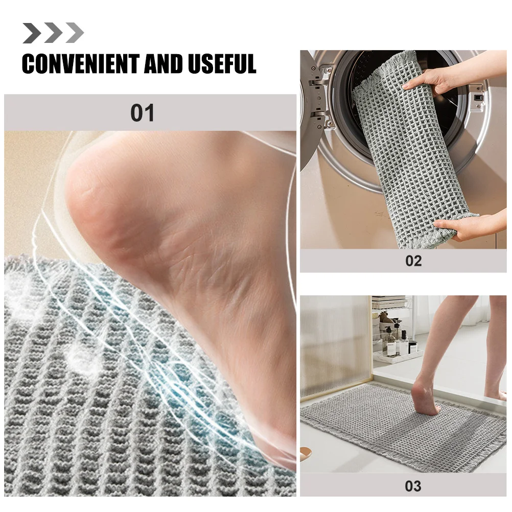 

Thickened Absorbent Bath Mat Non-Slip Water Absorption Bathroom Floor Rug Washable Shower Pad Home Use Shower Rug