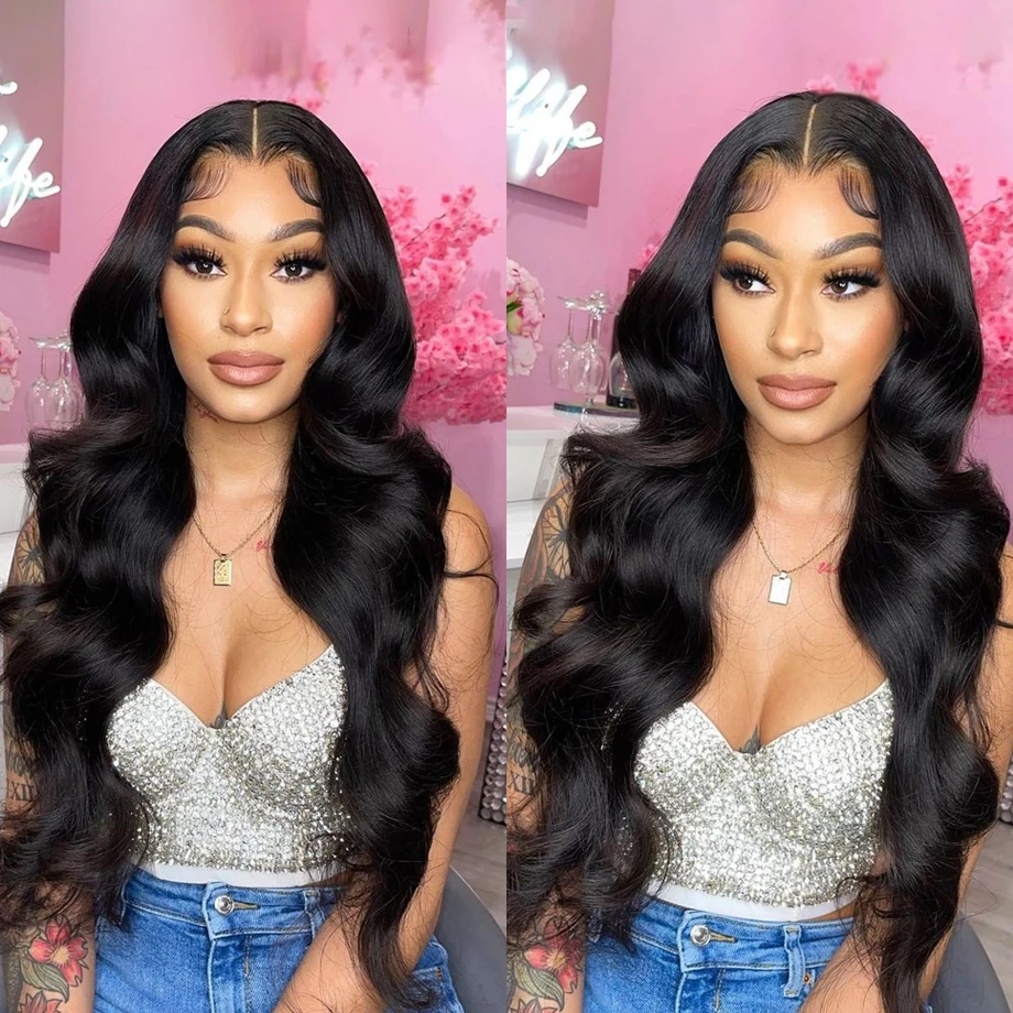 Body Wave 13x6 HD renda depan Wig rambut manusia 200 kepadatan renda Frontal Wig keriting 40 inci gelombang air Wig tanpa lem untuk pilihan wanita