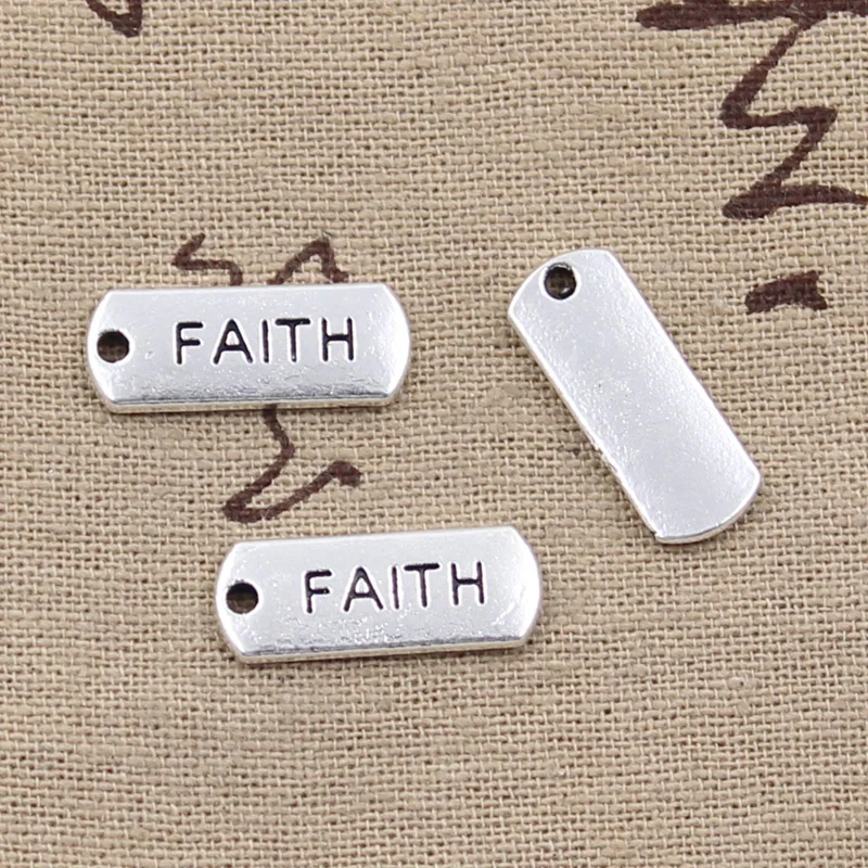 15pcs Charms Love Forever Hope Faith Inspire Brave Dream Believe Family 21x8mm TibetanPendant Findings DIY Accessories