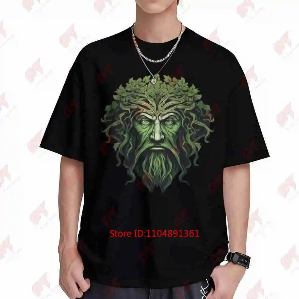 Green Man Nature Spirit Forest Deity Short Sleeve Tee 100% Cotton T-Shirt