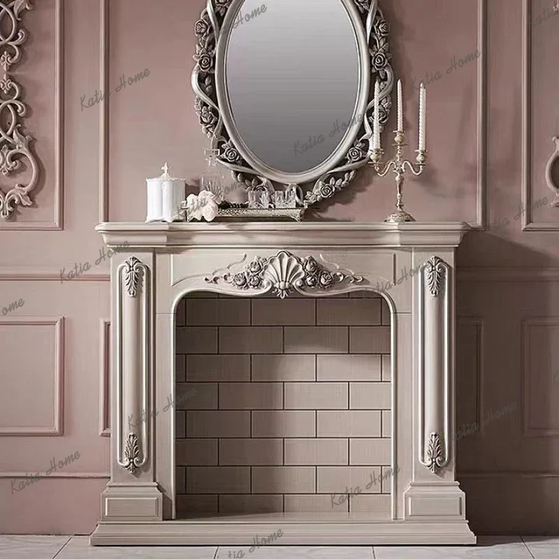 LD European-style Ornaments Living Room Cabinets Retro Aged Carved Decoration Fireplace French-style   Furniture Kast