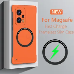 Frameless Magnetic For Magsafe Slim Case For Xiaomi Poco X4 GT PocoX4GT Wireless Charging Hard Back Cover