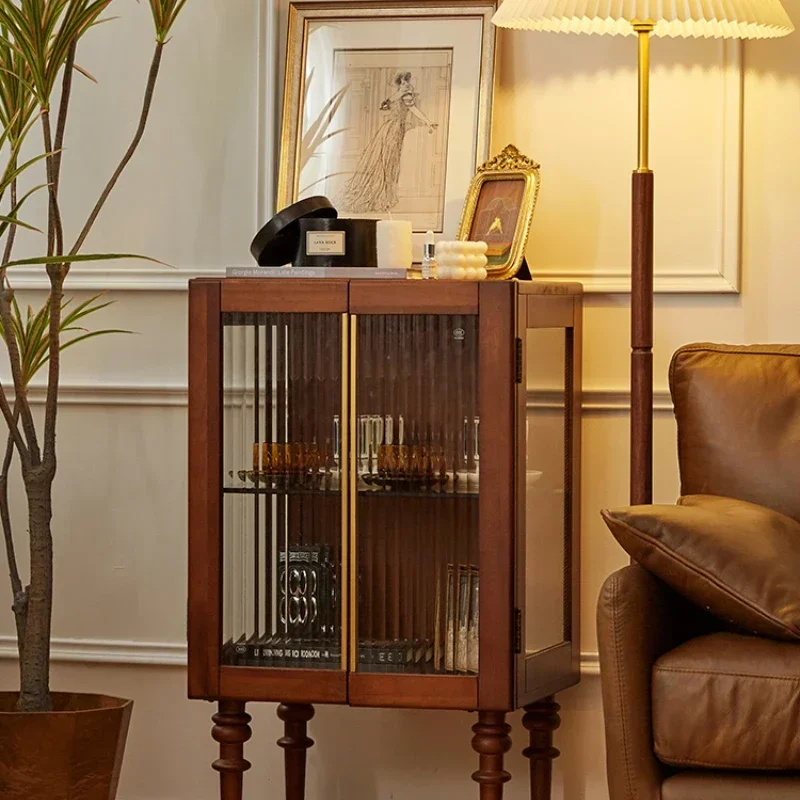 Simple Small Apartment Side Cabinet French Designer Furniture Living Room and Kitchen Locker Chest of Drawers