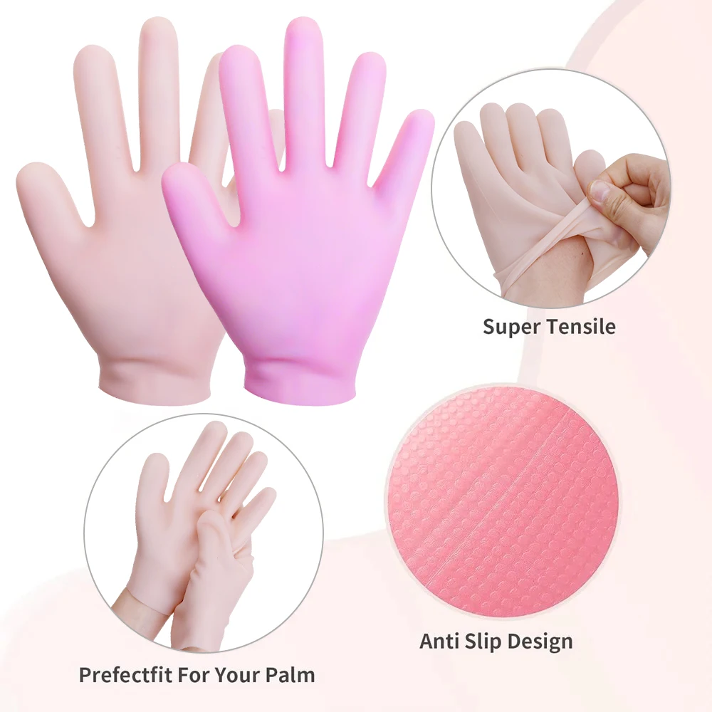 Elastic Silicone Exfoliating Glove & Socks Moisturizing Prevents Dryness Reusable DIY Foot Mask Spa Feet/Hands Masks Protective