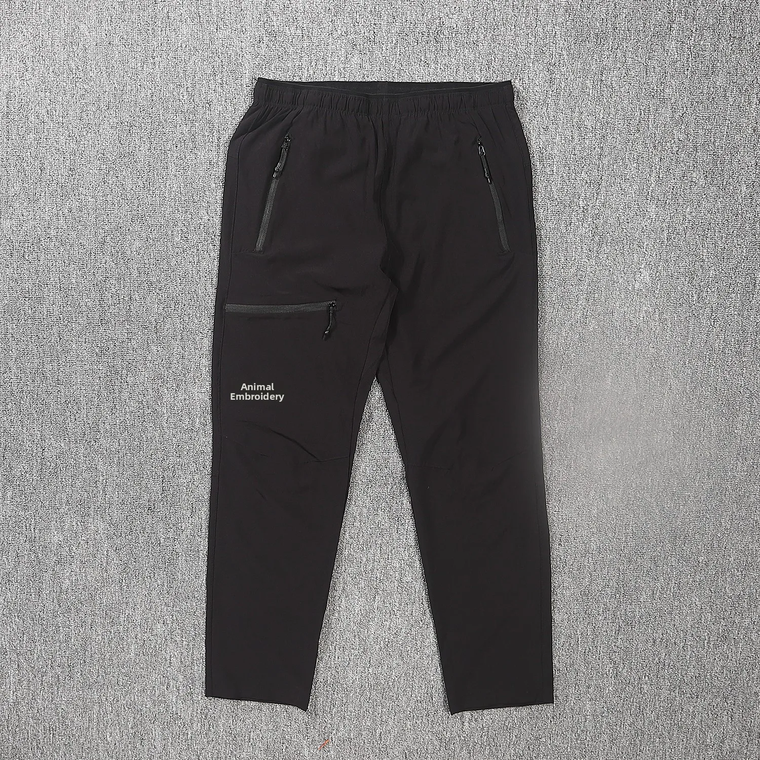 

Мужские повседневные брюки зауженного кроя, тонкие, прямые, из смесового хлопка и полиэстера, быстросохнущие, водонепроницаемые, с карманами на молнии, с вышивкой, для активного отдыха