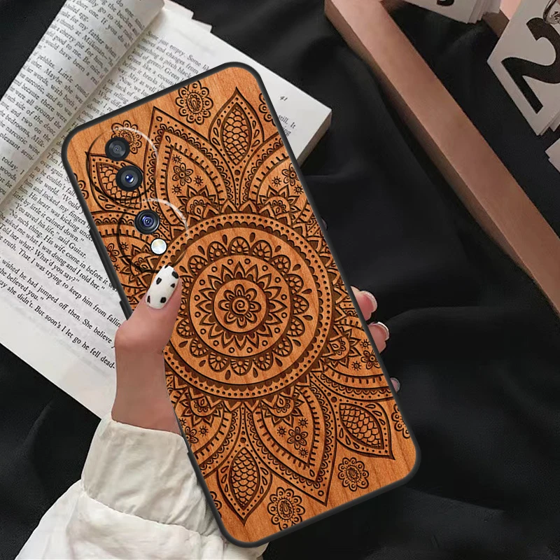 Mandala Floral Wood Case For Honor 90 Lite Magic 5 Pro 70 50 10 Honor X8 X7 X9 X9a X8a X7a X6a 9X 8X Back Cover